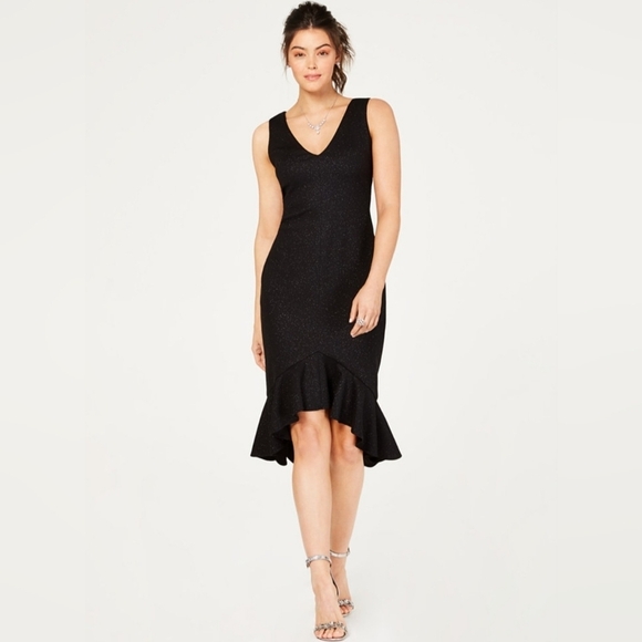 Vince Camuto Dresses & Skirts - Vince Camuto Flounce-Hem Black Midi Dress